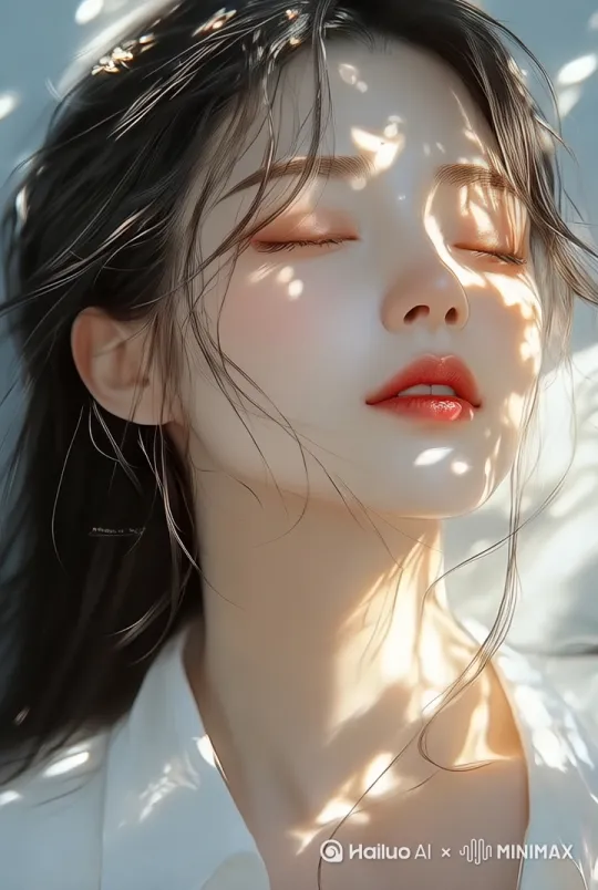 头发随着风吹动， by Hailuo AI Video Generator