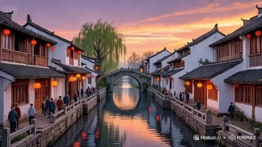 延时摄影，从白天到夜晚 by Hailuo AI Video Generator