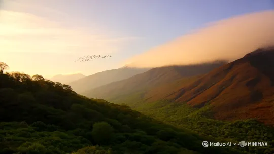 远山百灵鸟 by Hailuo AI Video Generator
