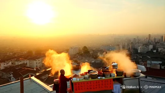 《寻味之旅：舌尖上的成都》
 
成都，一座被美食香气萦绕的城市，开启一场舌尖上的奇幻冒险。
 
清晨，走进人声鼎沸的早餐摊，来一碗热气腾腾的龙抄手，薄而透光的面皮裹着鲜嫩多汁的肉馅，一口咬下去，鲜美的汤汁瞬间在口中爆开，麻辣鲜香，唤醒沉睡的味蕾。
 
上午漫步在古色古香的宽窄巷子，随处可见的糖油果子色泽红亮，外酥里嫩，香甜的味道弥漫在空气中，咬上一口，软糯粘牙，满满的都是儿时的甜蜜回忆。
 
中午，寻一家地道的川菜馆子，点上一份麻婆豆腐。刚上桌，那红亮诱人的色泽、扑鼻而来的麻辣味就让人垂涎欲滴。豆腐嫩滑入味，肉末鲜香麻辣，搭配一碗白米饭，堪称绝配，每一口都是对味觉的极致挑战与享受。
 
夜幕降临，街头巷尾的串串香店灯火通明，各种食材串在竹签上，放入滚烫的红汤锅底，不一会儿，捞起沾满红油的串串，毛肚的脆爽、郡肝的紧实、土豆的软糯，再蘸上干碟或油碟，一口一串，酣畅淋漓，这就是成都，一座来了就不想走的美食之都。 by Hailuo AI Video Generator