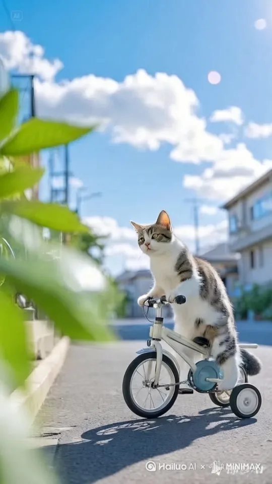 两个小猫手牵手这走在路上唱着歌着掺扶掺扶掺的手往前走 by Hailuo AI Video Generator