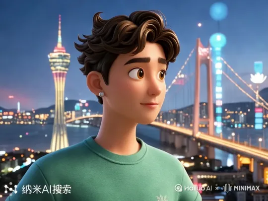 风吹动男孩儿的头发。男孩儿转过身。镜头逐渐拉远。 by Hailuo AI Video Generator