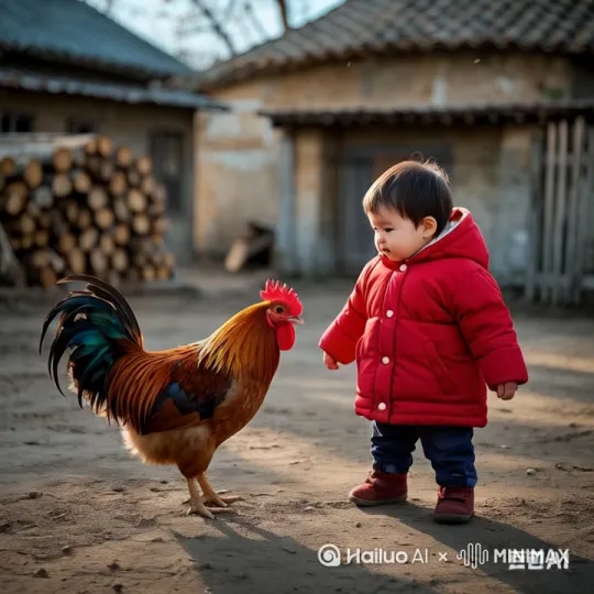 小女孩左腿猛地一蹬地,高高跃起,右脚如旋风般扫向公鸡的头部。公鸡机灵地低头闪躲,同时猛地向前一冲,用头顶向小女孩的腹部。小女孩左拳一招右拳则如雷霆万钧之势直击公鸡的侧身。公鸡侧身一扭,避开拳头,公鸡跳起来施展出迅猛的连环踢猛踢向小女孩。小女孩迅速抽回手,公鸡突然高高跃起,向小女孩踢去,小女孩趁公鸡落地未稳,飞起一脚踢在公鸡的后腿上,他们的招式刚柔并济,时而是刚猛的直拳,时而是柔美的转身回旋踢。其 by Hailuo AI Video Generator