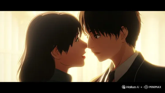 毛利兰吻工藤新一（动漫)[左移,上升][左移,推进,右摇] by Hailuo AI Video Generator