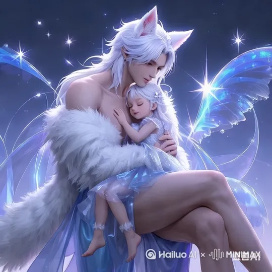 人物相互依偎，面部露出微笑 by Hailuo AI Video Generator