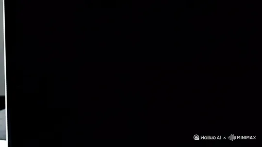 黑屏弹出二维码，机械臂手指轻点屏幕[下降,上摇] by Hailuo AI Video Generator