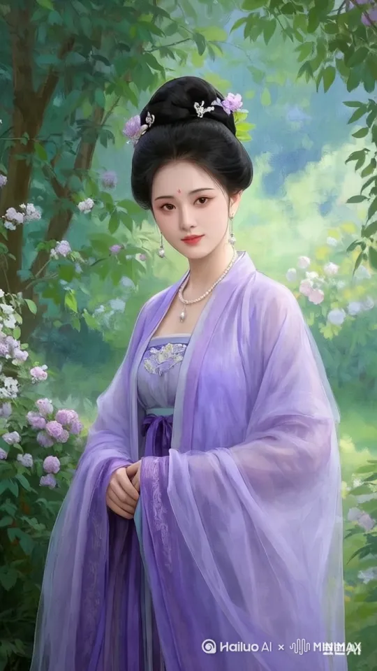 美女满面笑容，翩翩起舞[推出,上升,下摇][右移,左摇,跟随] by Hailuo AI Video Generator