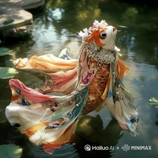 锦鲤在水里游泳 by Hailuo AI Video Generator