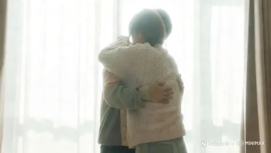 镜头拉远，图片外面是无垠的黑暗数字虚拟空间，男生和女生拥抱不要漏出脸部保持他们的动作不变，保持灯光不变[变焦拉远,拉远,上升] by Hailuo AI Video Generator