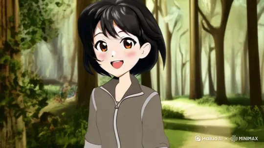 在深林里开心的散步 by Hailuo AI Video Generator
