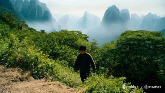 ### 天仙配

很久很久以前，在一个名叫青溪的小村庄里，住着一位名叫董永的年轻樵夫。董永自幼父母双亡，家境贫寒### 天仙配

很久很久以前，在一个名叫青溪的小村庄里，住着一位名叫董永的年轻樵夫。董永自幼父母双亡，家境贫寒，但他心地善良，勤劳朴实，每天靠砍柴为生。尽管生活艰辛，董永从未抱怨过，总是乐于助人，深受村民们的喜爱。

有一天，董永像往常一样上山砍柴。走到半山腰时，他突然听到一阵微弱的哭泣声。循声而去，他发现一只受伤的白狐被困在猎人的陷阱里。董永心生怜悯，小心翼翼地靠近，用随身携带的工具撬开陷阱，将白狐救了出来。白狐感激地看着董永，用鼻子轻轻蹭了蹭他的手，然后一瘸一拐地消失在树林中。

董永并不知道，这只白狐其实是天上的一位仙女，名叫织女。织女因触犯天条，被贬下凡，化作白狐受罚。她在天上掌管着织锦的工作，美丽而聪慧。获救后，织女对董永的善良和勇敢心生爱慕，决定化作人形报答他。

几天后，董永在溪边遇到一位美丽的女子，她自称名叫织女，因家乡遭难，流落至此，无处可去。董永见她孤苦无依，心生怜悯，便将她带回家中，暂作安置。织女心灵手巧，不仅擅长家务，还精通织锦。她用灵巧的双手织出了许多精美的锦缎，帮助董永改善了生活。

随着时间的推移，董永和织女之间产生了深厚的感情。他们在村民的祝福下，结为夫妻，过上了幸福美满的生活。织女用她的智慧和勤劳，帮助村庄发展农业和手工业，使村民们的生活逐渐富裕起来。

然而，天上的王母娘娘得知织女私自下凡，并与凡人成亲，勃然大怒。她派遣天兵天将下凡捉拿织女，强行将她带回天庭。董永得知消息后，心急如焚，拼命追赶，但终究无法与天兵抗衡，只能眼睁睁地看着织女被带走。

织女被带回天庭后，被囚禁在银河的另一边，与董永天各一方。她日夜思念着董永，泪水化作点点繁星，洒落在银河之中。董永则每天在溪边徘徊，思念着织女，期盼着能再次相见。

王母娘娘被两人的真情所感动，决定给他们一次机会。她允许织女每年七月初七与董永相会一次。这一天，成千上万只喜鹊在天河上搭起一座鹊桥，让织女和董永得以短暂团聚。

从此以后，七月初七成为了中国传统的“七夕节”，象征着忠贞不渝的爱情。每到这一天，人们都会仰望星空，祈求爱情美满，家庭幸福。而董永和织女的故事，也成为了民间广为流传的美丽传说，感动着一代又一代的人。

这个故事告诉我们，真爱可以超越一切障碍，即使天各一方，心灵的契合和思念也能让有情人终成眷属。但他心地善良，勤劳朴实，每天靠砍柴为生。尽管生活艰辛，董永从未抱怨过，总是乐于助人，深受村民们的喜爱。

有一天，董永像往常一样上山砍柴。走到半山腰时，他突然听到一阵微弱的哭泣声。循声而去，他发现一只受伤的白狐被困在猎人的陷阱里。董永心生怜悯，小心翼翼地靠近，用随身携带的工具撬开陷阱，将白狐救了出来。白狐感激地看着董永，用鼻子轻轻蹭了蹭他的手，然后一瘸一拐地消失在树林中。

董永并不知道，这只白狐其实是天上的一位仙女，名叫织女。织女因触犯天条，被贬下凡，化作白狐受罚。她在天上掌管着织锦的工作，美丽而聪慧。获救后，织女对董永的善良和勇敢心生爱慕，决定化作人形报答他。

几天后，董永在溪边遇到一位美丽的女子，她自称名叫织女，因家乡遭难，流落至此，无处可去。董永见她孤苦无依，心生怜悯，便将她带回家中，暂作安置。织女心灵手巧，不仅擅长家务，还精通织锦。她用灵巧的双手织出了许多精美的锦缎，帮助董永改善了生活。

随着时间的推移，董永和织女之间产生了深厚的感情。他们在村民的祝福下，结为夫妻，过上了幸福美满的生活。织女用她的智慧和勤劳，帮助村庄发展农业和手工业，使村民们的生活逐渐富裕起来。

然而，天上的王母娘娘得知织女私自下凡，并与凡人成亲，勃然大怒。她派遣天兵天将下凡捉拿织女，强行将她带回天庭。董永得知消息后，心急如焚，拼命追赶，但终究无法与天兵抗衡，只能眼睁睁地看着织女被带走。

织女被带回天庭后，被囚禁在银河的另一边，与董永天各一方。她日夜思念着董永，泪水化作点点繁星，洒落在银河之中。董永则每天在溪边徘徊，思念着织女，期盼着能再次相见。

王母娘娘被两人的真情所感动，决定给他们一次机会。她允许织女每年七月初七与董永相会一次。这一天，成千上万只喜鹊在天河上搭起一座鹊桥，让织女和董永得以短暂团聚。

从此以后，七月初七成为了中国传统的“七夕节”，象征着忠贞不渝的爱情。每到这一天，人们都会仰望星空，祈求爱情美满，家庭幸福。而董永和织女的故事，也成为了民间广为流传的美丽传说，感动着一代又一代的人。

这个故事告诉我们，真爱可以超越一切障碍，即使天各一方，心灵的契合和思念也能让有情人终成眷属。[跟随,上摇][左移,右摇,跟随][变焦拉远] by Hailuo AI Video Generator
