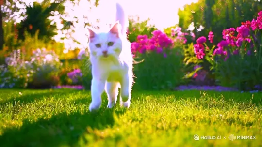 平来一段白色萌猫跳舞的视频 by Hailuo AI Video Generator