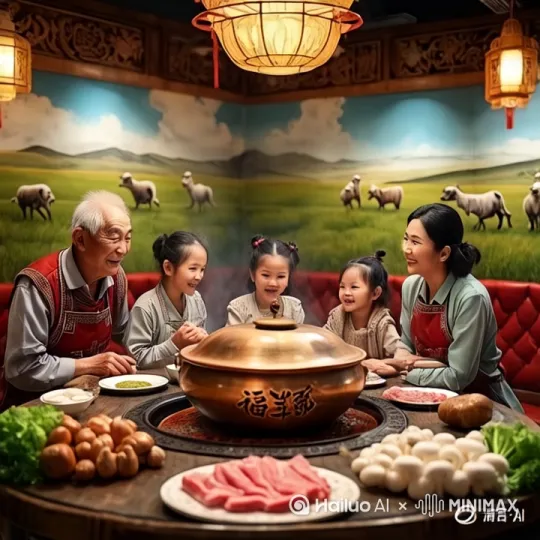 子女陪护来福羊李用餐、父母可以免单 by Hailuo AI Video Generator