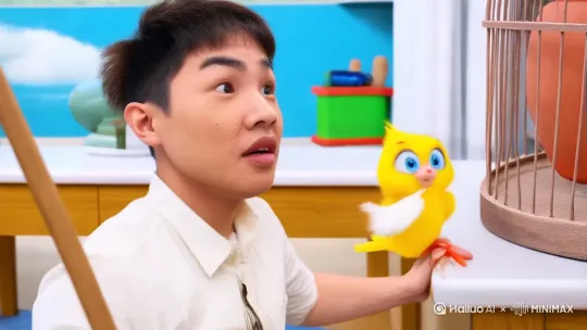 笼中鸟
小黄鸟在笼子里看得好精彩,汤姆追着杰瑞到处打,拿着扫把打一下两下………小黄鸟此时也不敢看了,偷偷的瞄了一眼幸好没有打到那只老鼠,汤姆把主人家的东西都差不多全部打碎了还是没有打到杰瑞,杰瑞藏进一个酒杯里,顶起酒杯跑了起来,但还是被汤姆发现了,它拿起酒杯,杰瑞还没发现自己跑不掉了,就在这时杰瑞才发觉怎么脚空空的,抬头一看汤姆竟挣着大大的眼睛钉着杰瑞,此时汤姆用它那大大的眼睛像心形壮的眼球看着它,杰瑞心动了,握住左边的心脏,右边的心脏也跳了起来,这时汤姆手握着木棍想要打杰瑞,就在此时此刻笼子里的小黄鸟打开了笼子的下端,狠狠滴砸中了汤姆的头,杰瑞就这时逃掉了,汤姆发现追了上去,杰瑞跑进洞了(杰瑞的家),汤姆也随机撞到墙上,没有捉到杰瑞,随后汤姆也回了头看见小黄鸟,此仇不报,更待何时,它冲向小黄鸟的笼子里,小黄鸟一个闪现就闪开了,汤姆撞进了鸟笼里,小黄鸟聪明地抬起了下端盖了回去,汤姆挣脱鸟笼,也向小黄鸟追了过去,小黄鸟拼命的飞,汤姆也越跑越快,脚不粘地,小黄鸟飞着看见前方有墙,一到墙边就拐弯了,汤姆一头撞到了墙上,上面的花盘也掉下来砸中汤姆,一盘两盘三盘,小黄鸟躲在花盘里走着,汤姆发现冲过去压住花盘,底部有个洞,放眼望进去看见了小黄鸟,此时小黄鸟竟然心跳加速了,蹦动,蹦动……小黄鸟不敢直视汤姆,转身翘起屁股向着汤姆没想到屁股也蹦动了起来,此时汤姆慢慢地从侧边准备伸手进去捉小黄鸟,杰瑞出来看见差点惊掉下巴,拼命地跑过去捉起汤姆的尾巴夹在窗帘上,一拉收缩绳子汤姆就狠狠的撞向了天花板。
汤姆追着杰瑞跑啊跑,眼看就要追上了,小黄鸟飞出了二百五十迈的速度用爪子捉起杰瑞飞了起来,飞进了杰瑞的家里,汤姆又一次狠狠地撞到了墙上,猫鼻子都撞进了洞里,拉出来鼻子变长了,小黄鸟和杰瑞在洞里面吓出了一大盘汗水,心脏也加速心跳,双方对视了一眼激动地握起了双手,嘘!别说那么大声,我们伸头出去看看那只猫还在不在外面,左看右看没见那只猫在了,抬头看见鸟笼还在又激动跟杰瑞握了双手,我要回鸟笼里去了,再见。
小黄鸟飞向笼子飞去,突然汤姆伸出了猫头张开嘴巴鸟儿飞进了猫嘴里,杰瑞看见吓得眼睛往外凸,它拿起了铁锤冲向汤姆掀起嘴皮狠狠的砸向牙齿,牙齿瞬间全碎了掉在地上,小黄鸟也从嘴里飞了出来,不幸的是杰瑞被汤姆捉住,小黄鸟也飞回来绕到猫的后面掀起一块木地板,猫的尾巴也顺利掉进木板洞里面,鸟儿一放开木板就把猫尾巴夹得猫大声的尖叫,屋里也摇了起来,随后鸟笼也掉下砸中了汤姆头晕晕的。
汤姆又追着杰瑞,杰瑞拼命地跑突然被小黄鸟拉进窗帘下方藏着,汤姆左看右看突然看见了个外国小孩从窗帘下方走了出来,还问候汤姆“怎么了”,背着个箱子走着里面伸出个黄色脑袋头,向汤姆挥了挥手,汤姆也傻傻的挥手,外国小孩和箱子里的黄色脑袋的小东西,其实就是杰瑞和小黄鸟装扮的,为了逃脱汤姆的捕捉才打扮成小孩,汤姆还在傻傻的笑着,回过神来才发现是它俩装扮的。小黄鸟看见汤姆追了过来,马上向杰瑞提示,杰瑞回头瞄了一眼就拼命地跑了起来,又是一场腥风血雨,小黄鸟眼看汤姆追不上,伸出头向着汤姆调皮,略略略略略。
汤姆还在追着杰瑞,小黄鸟从箱子里飞出来拿起了手枪吓得汤姆缩成了弹簧,鸟儿一步步地走向汤姆,它也一步步地向后退去,一直退,一直退,鸟儿把汤姆逼到角落里,杰瑞在柜子上面看着满怀笑容,拿起一个灯泡扔了下去蹦得一声,汤姆以为中枪了,捂住心脏转来转去转到镜子前看到自己被埋在了土里,还立了坟碑,又拼命地挣扎着倒在了地上两脚一伸。杰瑞、小黄鸟去到汤姆面前查看它真的被吓死了。它俩又开心地握起了双手,还跳起舞蹈。此时它俩还不知道的是汤姆是装死的,它俩还在闭着眼睛跳舞,汤姆伸出双手向杰瑞小黄鸟握手,发现不对劲,双方也挣开了眼,吓得它俩卖起萌萌的动作,汤姆看呆了,它俩慢慢离开猫的视线,双方回头看一眼汤姆追来了,又拼命地跑起来,杰瑞一个不小心撞到了台柱上被汤姆捉在手里,有个想法在汤姆的脑袋里闪现着,马上捉着杰瑞去铁轨上绑着,随后汤姆发动火车行驶过来,小黄鸟看见吓坏了,飞去仓库捉起了一个像极了保龄球的东西,拼尽全力的飞起来,另一边汤姆在开着火车满脸坏笑的样子,杰瑞在铁轨上双手合十,嘴巴念道:阿弥陀佛,祖宗保佑,我千万不能出事啊!我上有小下有老,祖宗保佑!汤姆快要撞到杰瑞的时候,小黄鸟捉着保龄球丢向铁轨上砸出了个大洞,汤姆开着火车也开进了大洞里,此时杰瑞得救了。
杰瑞和小黄鸟回到鸟笼里开心摇着秋千,哼起了刘三姐的歌曲,过着优闲的日子……
《完》 by Hailuo AI Video Generator