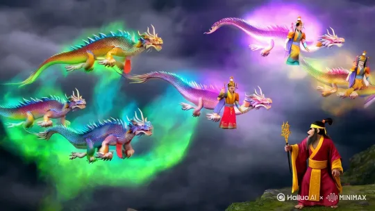 九龙拉棺，天降神佛悟空救场 by Hailuo AI Video Generator