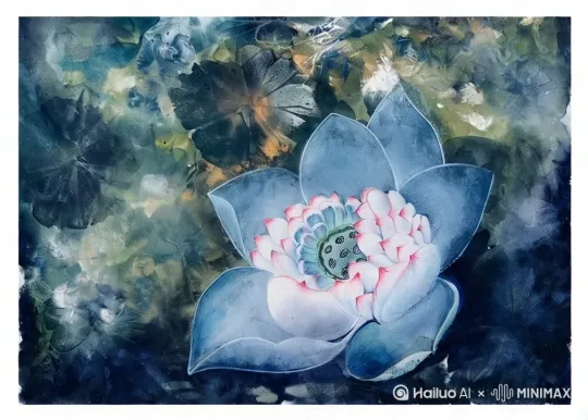 雾气缭绕，莲花开放。禅意。 by Hailuo AI Video Generator