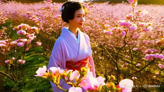 以赴春赏花为主题，创造一段真实场景的赏花视频 by Hailuo AI Video Generator