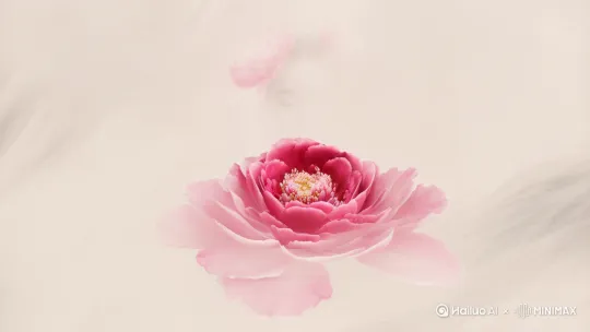 水墨意境，极淡水彩，线条如流水般柔和自然且悠长，超现实主义，意水墨画识流，烟雾质感，虚幻，拖影，留白，写意，极简，禅意，空灵，绝美，古典，渲染，梦境，唯美，脸部特写，脸部细节精致，脸部高清，霓虹烟雾形成的牡丹仙子与牡丹花瓣完美融合，花瓣头发，花瓣色彩极淡，花瓣透明，花瓣薄如蝉
翼，白西瓜红色调。
美女缓缓的睁开眼睛，鲜活地站起来了 by Hailuo AI Video Generator