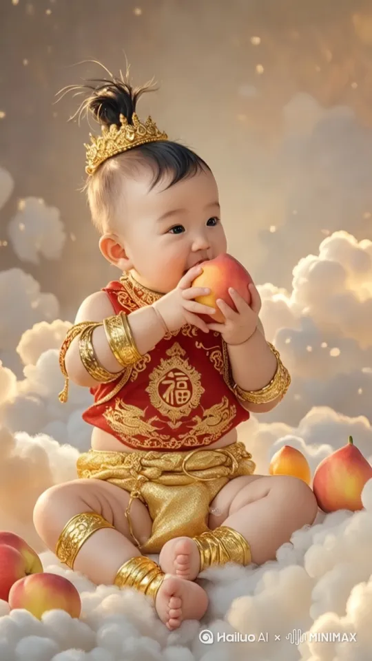 镜头保持不动，[变焦拉远][左移,右摇,跟随]宝宝慢慢整体旋转回正镜头两眼看着镜头，面带微笑，[变焦推进][右移,左摇,跟随]双手向前竖起大拇指，表情灵动。固定镜头，严格按照提示词生成。 by Hailuo AI Video Generator