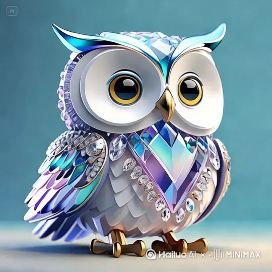 镜头慢慢右移，猫头鹰往前走动两步，然后展翅飞起来，跟拍 by Hailuo AI Video Generator