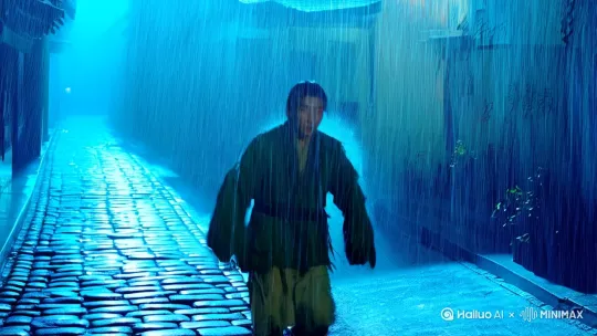 [推进]

那是一个冷得刺骨的雨夜。雨点像断了线的珠子，噼里啪啦地砸在青石板上。裴云修裹紧湿透的青衫，在巷子里转了三圈，依然找不到回家的路。雨水顺着发梢流淌，眼前一片模糊。

"这位公子可是迷路了？"清冷的女声穿透雨幕。裴云修抬头，看见一把青伞悬在头顶。伞下站着位素衣女子，眉目如画，秋水般的眸子冷冷地望着他。

"在下裴云修，多谢姑娘相助。"他拱手行礼时，见那女子嘴角浮起一丝似悲似喜的笑。

"我叫柳青烟。前面有处宅院，公子不妨先去避避雨。"裴云修跟着她转过几道弯，眼前忽然出现座古宅。朱漆大门上的铜环锈迹斑斑，分明是座荒废多年的宅院，可当柳青烟推开门时，里面却灯火通明，整洁如新。

"咝……"裴云修站在门槛外犹豫不决。柳青烟回头看他，灯光下，那张脸苍白得几乎透明。

"哦，公子怕了？"不知为何，裴云修心头涌起一股莫名的熟悉感，仿佛很久以前，他也曾这样站在过这里。他迈步进门，身后的大门无声关闭。厅内烛火摇曳，柳青烟递茶时，裴云修无意间触碰到她的手背——那手背冰冷如雪。他心头一颤，茶杯差点脱手。

"公子冷吗？"柳青烟似未察觉他的异样，转身取来一张古琴，"不如我先为你抚琴一曲。"

琴声响起的刹那，裴云修如遭雷击。这曲子他分明从未听过，却熟悉得像刻在骨子里。琴音如泣如诉，仿佛在讲述一个跨越百年的故事。他看见柳青烟眼角有泪光闪烁，那泪珠落下，竟化作幽蓝的磷光在屋内飘荡。磷光照亮墙角书案，上面堆满诗稿。裴云修不由自主走过去，顺手拿起一张，定睛一看，那字迹竟与自己如出一辙。

"咝，这些是……？"

"噢，这些是公子从前写的诗。每一首我都记得。"

在姑娘的引导下，二人走到院中。

"三更天了，雨也停了。公子可愿听我讲个故事？"不等他回答，柳青烟已解下发间的柳叶白玉簪。青丝倾泻而下的刹那，裴云修头痛欲裂，眼前闪过无数陌生又熟悉的画面——百年前的同一个月夜，年轻的书生跪在柳树下，对绿衣女子起誓：若负佳人，愿受千年轮世之苦。后来这书生金榜题名，被丞相招为女婿。待他悔悟归来时，柳树下只剩一抔新坟，坟头碧草萋萋。

"那书生……是我？"裴云修声音发颤。柳青烟颤抖着展开一幅画像，泛黄的绢布上，赫然是身着官服的裴云修，连左眉间的痣都分毫不差。

"我等了你九十九年。每年清明，我的魂魄才能显行一日。今年是最后一年了……"窗棂外传来鸡鸣，柳青烟的裙角开始变得透明。

"这一世你为我淋了雨。"冰凉的手贴上他脸颊，那手已经透明得可以看到后面的烛火，"而我的泪终于也温热了……"

裴云修忽然想起一切。百年前他进京赶考前，曾与柳家千金私订终身。后来他贪图富贵，背弃誓言，直到听说柳小姐在他中状元后悬梁自尽……

"青烟！"他伸手想抓住她，却只抱住一片虚无。白玉柳烟簪叮当坠地，檐角风铃无风自动，发出如泣如诉的声响。

多年以后，京城的人总能看到白发苍苍的裴状元，终日坐在城西荒园的柳树下。有人说他疯了，也有人说他在等人。每当风起，老人便仰头轻笑，仿佛有双无形的手，正为他拂去衣上的落叶。裴云修摩挲着手中的白玉柳烟簪："今生我欠你一世相守，来世换我等你一生……"[右摇,变焦推进] by Hailuo AI Video Generator