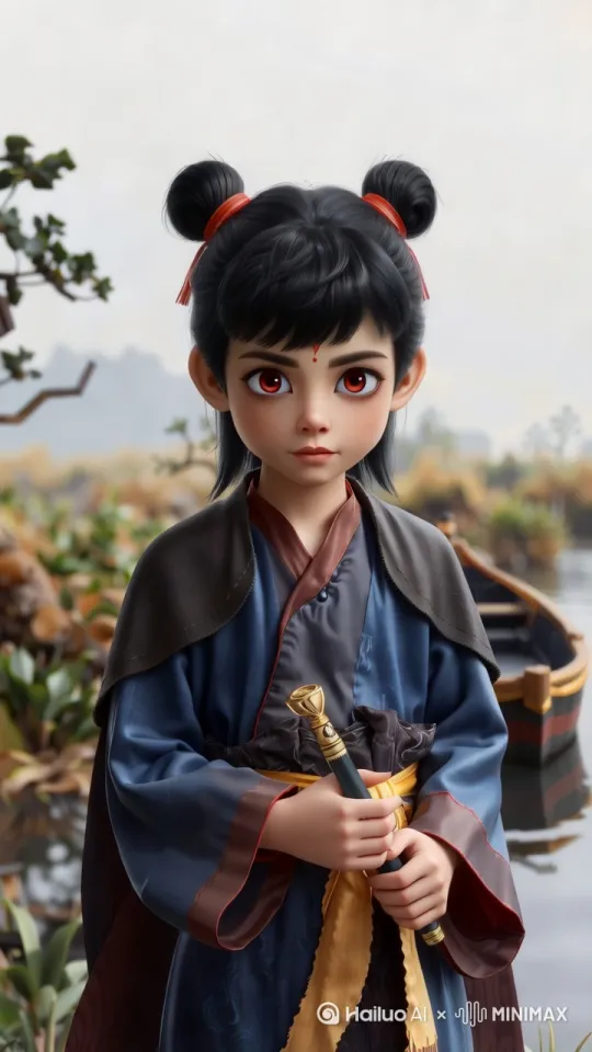 画面：主角站在野渡旁说着话，凝视着静静漂浮的小舟，周围景色空旷、宁静。
镜头：中近景，侧面视角，展现人物与舟的孤寂景象。 by Hailuo AI Video Generator