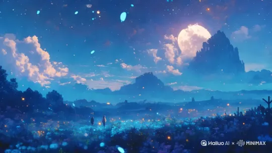 镜头固定不动，花草在风中自然摇摆 by Hailuo AI Video Generator