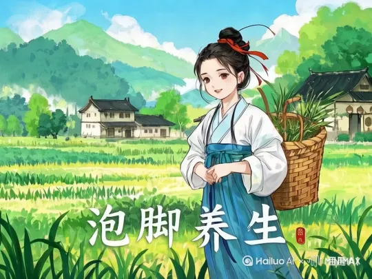 图中人物行走，植物随风摇动 by Hailuo AI Video Generator
