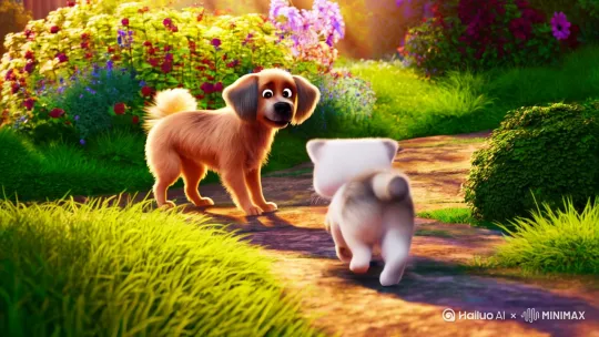 小小狗爱上小猫生成视频 by Hailuo AI Video Generator