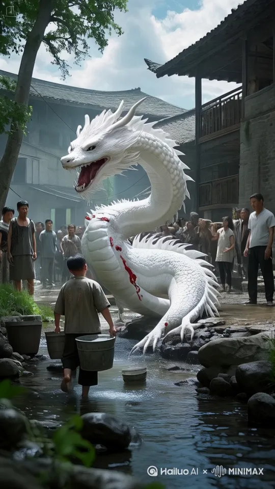 巨龙动起来，镜头也动起来，要求比较自然，符合逻辑。 by Hailuo AI Video Generator