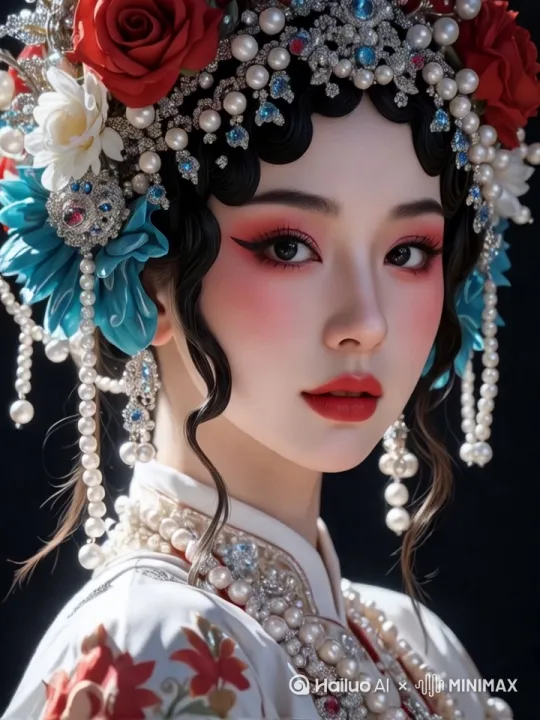 [拉远]眨眼，发丝和首饰晃动[右移] by Hailuo AI Video Generator