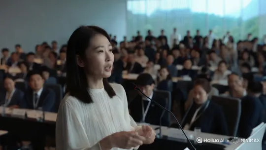 她的声音清晰而有力，在会场中回荡。这番话如同一颗投入平静湖面的石子，激起层层涟漪。台下先是一片短暂的寂静，紧接着，响起了雷鸣般的掌声。许多代表们纷纷点头表示赞同，他们被苏雨晴的勇气和创新思维所打动。在这个传统观念根深蒂固的金融领域，这样大胆的设想无疑给人们带来了全新的思考方向。 by Hailuo AI Video Generator