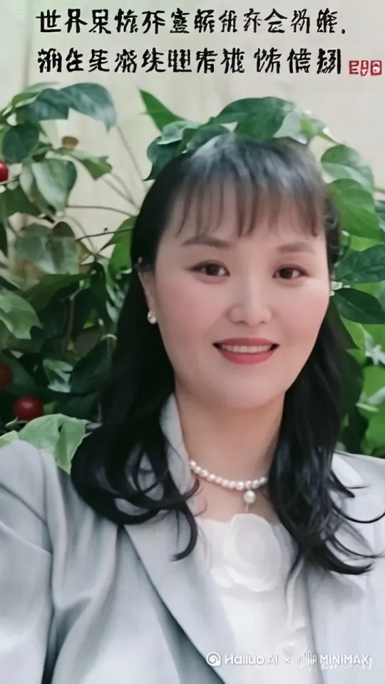 我坐在茶台边，手里端着杯子，正喝着养生的山药粉 by Hailuo AI Video Generator
