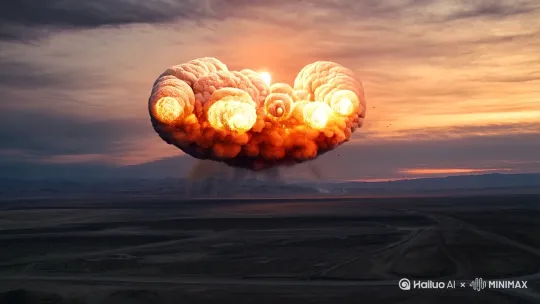 一枚核弹爆炸了。 by Hailuo AI Video Generator