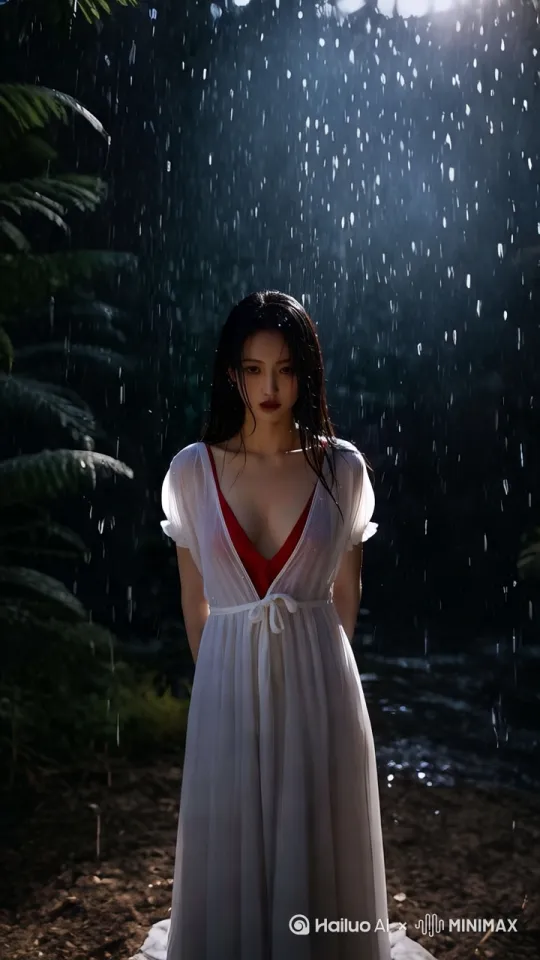 [变焦推进,推进]8K高清电影.落在了人物身上。雨水在人物脸上慢慢的流下。哭泣，暴躁，动跺脚，揪头发头发 by Hailuo AI Video Generator