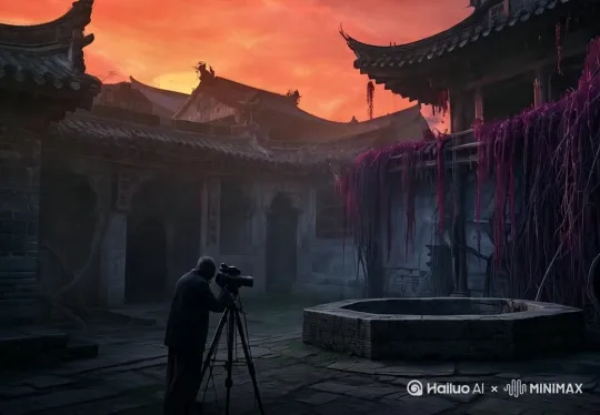 [推进,上升]在圆形石台中飞出一条龙[变焦推进]龙飞向了天空[跟随] by Hailuo AI Video Generator