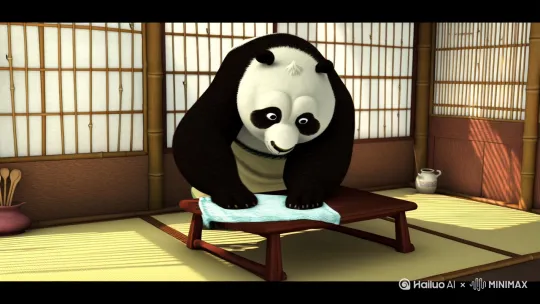 熊猫做家务 by Hailuo AI Video Generator