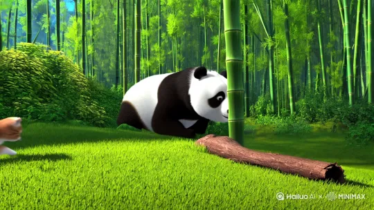 熊猫与小猫玩藏猫猫游戏 by Hailuo AI Video Generator