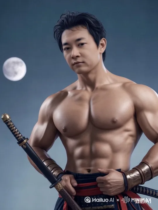 武士挥刀杀向敌人，左挡右劈，飞身跃到空中，在空中飞来飞去，对着镜头方飞扑面而来。 by Hailuo AI Video Generator