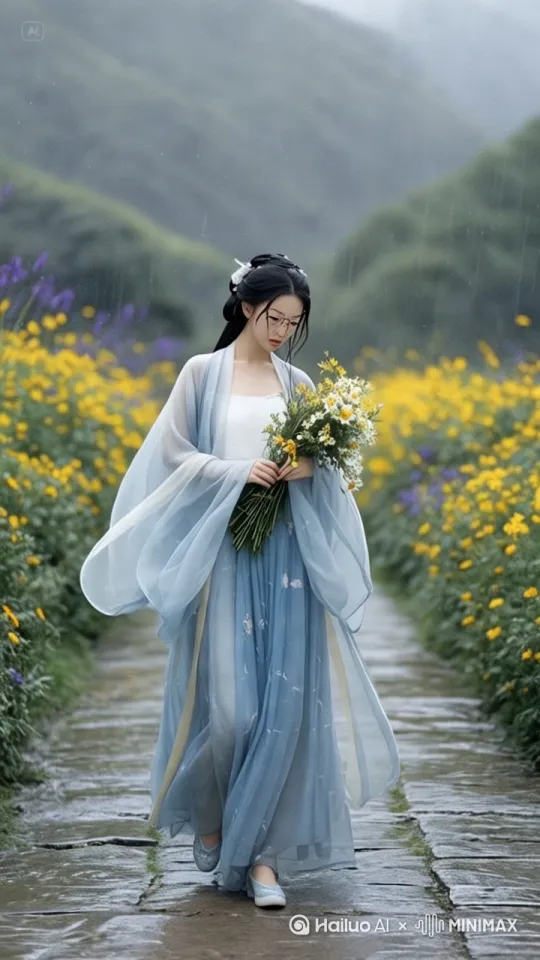 让照片中景物人物都动起来，要求跟原图人物是同一个人，生成带着眼镜真实视频 by Hailuo AI Video Generator