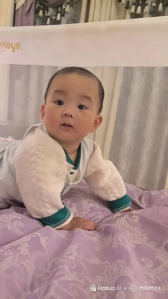 就是设计一个图片是海边的景观嗯有太阳海浪还有海鸥还有军舰等等海边的景色。小孩的形象只要保持一个头型身子都可以换换服装。 by Hailuo AI Video Generator
