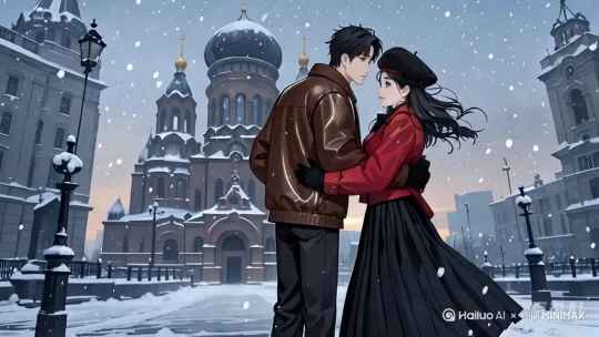[拉远,上升,下摇]男人双手把女人高高抱起，原地开心地转圈圈。 by Hailuo AI Video Generator