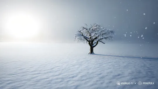 大自然语言下雪的风景 by Hailuo AI Video Generator