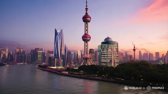 上海东方明珠后面出现哥斯拉《黄浦江畔的咆哮》
场景：上海外滩黄昏，东方明珠塔灯光初亮

【黄浦江面突然爆起百米水柱，哥斯拉背鳍泛着蓝光登陆陆家嘴，巨尾扫倒环球金融中心。空中划过红光，奥特曼飞踢入场。】

奥特曼：（摆出战斗姿态）为了地球的和平！

哥斯拉：（仰天咆哮）嗷——！！！

【奥特曼发射斯派修姆光线，哥斯拉原子吐息对冲。蓝色火焰冲破红光，东方明珠塔顶玻璃幕墙轰然炸裂。】

奥特曼：（胸口指示灯急闪）不可能...

【哥斯拉突袭甩尾，金属尾刺贯穿奥特曼左肩。能量液喷洒在震旦大厦LED屏上，霓虹与火花同时迸溅。】

【奥特曼半跪在南京东路废墟中化作光点消散。哥斯拉转身撞断杨浦大桥主缆，长啸着沉入黄浦江。】 by Hailuo AI Video Generator