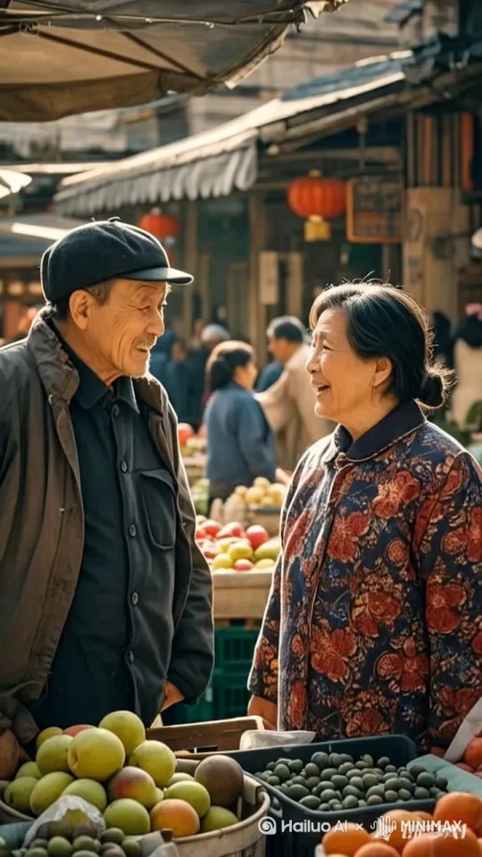 大爷和大妈在街头对打，拳打脚踢，打出幻影。史诗级的打斗场面，镜头跟随图片中打斗的两个人移动，动作有力，幅度非常大，周围尘土飞扬，电影级别的武打效果 by Hailuo AI Video Generator