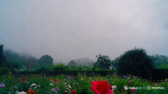 雨天到晴天，花开又花落，凄凉到高昂雨天到晴天，花开又花落，凄凉到高昂 by Hailuo AI Video Generator