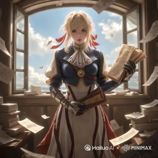 头发飘动，衣服飘动，纸张飞舞，云朵飘逸[固定镜头] by Hailuo AI Video Generator
