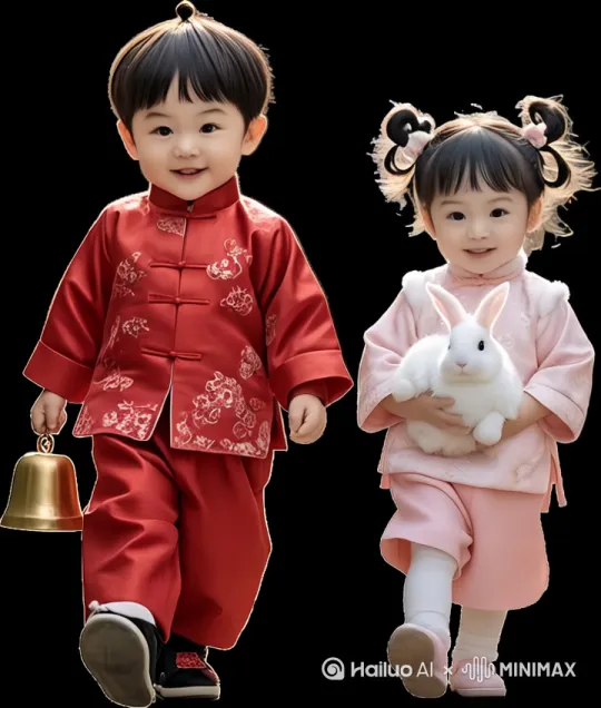 动起来，互相看对方，笑哈哈 by Hailuo AI Video Generator