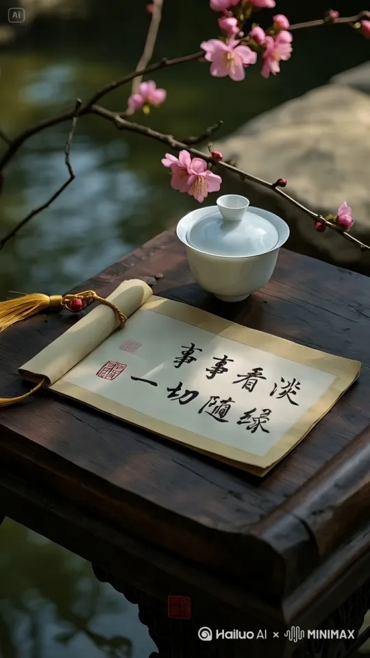 [拉远]树枝微微晃动，后面的河流波光粼粼 by Hailuo AI Video Generator