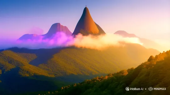|镜号|景别|画面|台词|时长|运镜|音效|
|---|---|---|---|---|---|---|
|1|远景|初晨，金色阳光洒向大地，给庐山群峰镀上一层金边。镜头拉近，聚焦在西北方向，尖圆的香炉峰宛如一座巨型香炉，山间岚气升腾，在阳光照耀下，呈现出梦幻的紫色，好似香炉正升起袅袅紫烟 。|旁白：“日照香炉生紫烟”|8s|推镜头，从天空推至香炉峰|轻柔风声，山林中鸟儿清脆叫声，逐渐变强的水流声作为背景音|
|2|中景|诗人李白身着飘逸长袍，站在远处山坡，抬头遥望。顺着他的目光，一条宽阔的瀑布从陡峭山壁上垂下，好似一条巨大的白色绢绸，直直地挂在山川之间，瀑布下河流奔腾。|李白：“遥看瀑布挂前川”|8s|固定镜头，展现李白和瀑布|潺潺水流声，偶尔传来的树叶沙沙声|
|3|近景|镜头切换到瀑布近景，瀑布水流如万马奔腾，汹涌澎湃地从高处飞泻而下，溅起层层白色水花，水流撞击岩石，发出震耳轰鸣声 。|旁白：“飞流直下三千尺”|8s|固定镜头，聚焦瀑布水流|震耳欲聋的瀑布轰鸣声，夹杂风声|
|4|远景|画面拉远，瀑布飞泻而下，与天空相连。夜幕降临，繁星闪烁，银河高悬。瀑布在夜色中泛着银光，仿佛是银河从遥远的九天之上，直直地坠落人间，分不清哪里是瀑布，哪里是银河 。|李白：“疑是银河落九天”|8s|拉镜头，从瀑布拉至银河全景|轻柔风声，瀑布的水流声持续，营造出宏大、神秘氛围|
[上摇] by Hailuo AI Video Generator